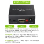 HDMI to HDMI Audio Extractor Converter – 4K Supported with Optical SPDIF & 3.5mm Aux Best Price in Sri Lanka From Dealhub.lk