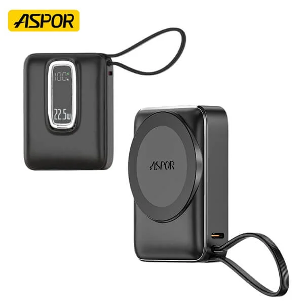 Aspor A313 10000mAh Magnetic Wireless Power Bank (22.5W Fast Charge) Best Price in Sri Lanka From Dealhub.lk