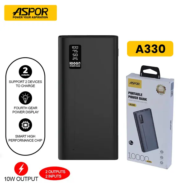 Aspor A330 10000mAh Powerbank Best Price in Sri Lanka From Dealhub.lk