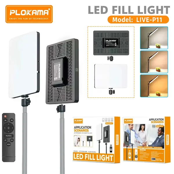 PLOKAMA LIVE-P11 LED Fill Light Panel Video Light Best Price in Sri Lanka From Dealhub.lk