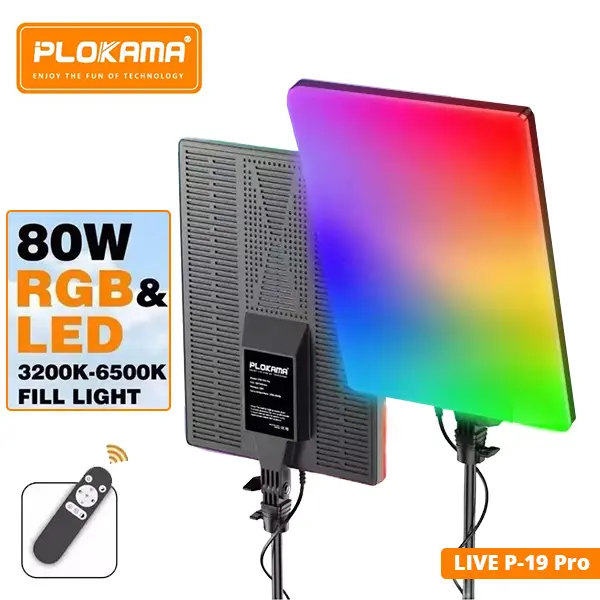 Plokama Live P19 Pro RGB LED Fill Light Panel 80W Best Price in Sri Lanka From Dealhub.lk