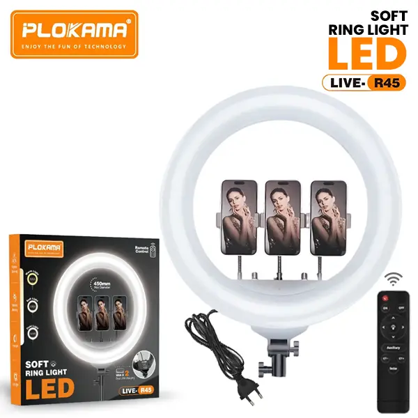 Plokama R45 Soft LED Ring light 17.5inch Best Price in Sri Lanka From Dealhub.lk