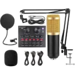 Professional Condenser Microphone with V8 Soundcard Best Price in Sri Lanka From Dealhub.lk