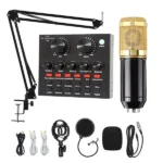 Professional Condenser Microphone with V8 Soundcard Best Price in Sri Lanka From Dealhub.lk
