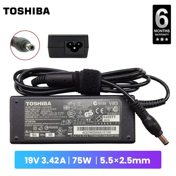 TOSHIBA Laptop Charger Power Adapter 19V 3.42A Best Price in Sri Lanka From Dealhub.lk