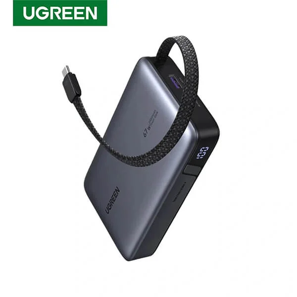 UGREEN 20000mAh 67W Power Bank with Built in Type C Cable PB550 – 55996 Best Price in Sri Lanka From Dealhub.lk