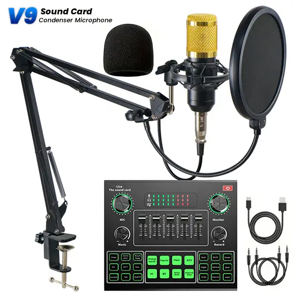 V9 Sound Card with Condenser Mic Best Price in Sri Lanka From Dealhub.lk