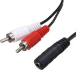 3.5mm Aux Female To 2 RCA Male Jack Adapters Audio Y Cable Splitter Best Price in Sri Lanka From Dealhub.lk