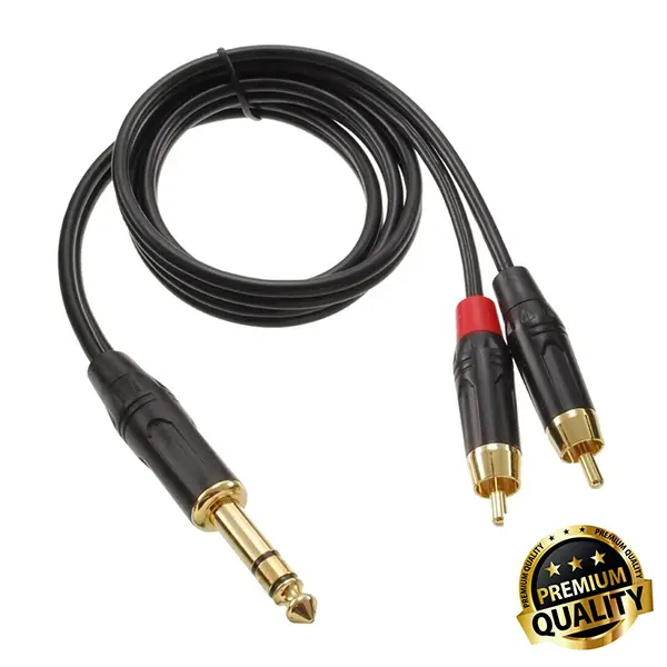 6.3mm TRS Stereo Male to 2 RCA Male Audio Cable Best Price in Sri Lanka From Dealhub.lk