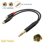 6.5mm TRS Stereo Male to 2 RCA Female Audio Cable Best Price in Sri Lanka From Dealhub.lk