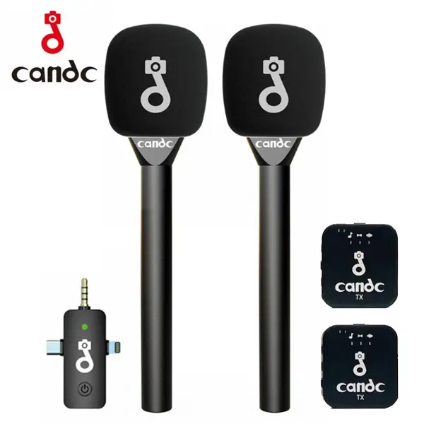 Candc Dual MIC Wireless Interview Microphone 2 Transmitters + 1 Receiver Best Price in Sri Lanka From Dealhub.lk