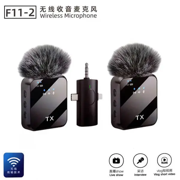 F11-2 Dual Wireless Clip Microphone Best Price in Sri Lanka From Dealhub.lk