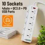 LDNIO Power Extension 10 Socket TYPE-C PD QC3.0 6 USB PORTS Best Price in Sri Lanka From Dealhub.lk