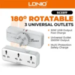 LDNIO SC3317 3 AC Outlets Portable Power Socket 2500W Best Price in Sri Lanka From Dealhub.lk
