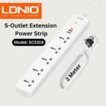 LDNIO SC5319 5 Way Power Extension Cord with 2 USB + 20W Type C Best Price in Sri Lanka From Dealhub.lk