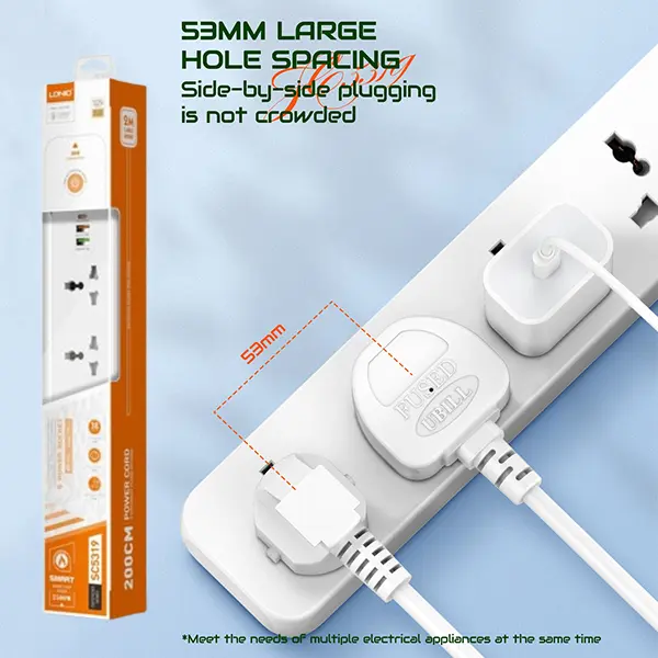 LDNIO SC5319 5 Way Power Extension Cord with 2 USB + 20W Type C Best Price in Sri Lanka From Dealhub.lk