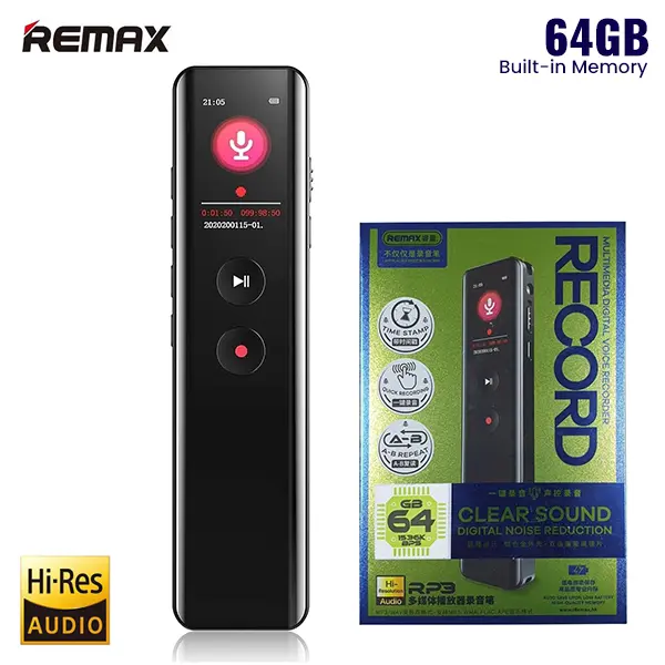 REMAX RP3 Voice Recorder 64GB Built-in Memory Best Price in Sri Lanka From Dealhub.lk