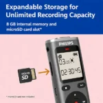 Philips VoiceTracer Audio Recorder DVT1170 with 360° Microphone (8GB) Best Price in Sri Lanka From Dealhub.lk