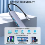USB C to 7 in 1 Multifunction Hub with HDMI & 100W PD Charging (High-Speed USB 3.0, SD/TF Card Reader Multiport Adapter) Best Price in Sri Lanka From Dealhub.lk