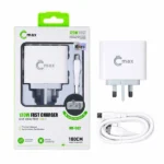 120W Fast Charger with Micro USB Cable QC3.0 6A – C Max MX-002 Best Price in Sri Lanka From Dealhub.lk