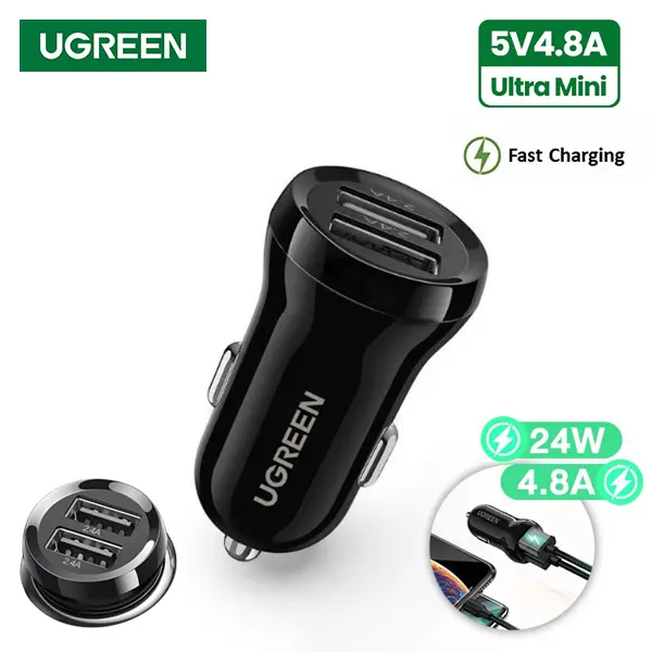 UGREEN-24W-Dual-USB-Port-Fast-Car-Charger-50875@Dealhub.lk_ UGREEN 24W Dual USB Port Fast Car Charger 50875 Best Price in Sri Lanka From Dealhub.lk