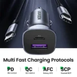 UGREEN 30W USB C + USB A Dual Port Car Charger 40858 Best Price in Sri Lanka From Dealhub.lk