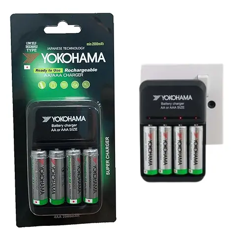 YOKOHAMA-Battery-Charger-with-4-AA-Rechargeable-Batteries-2000mAh@Dealhub.lk_ YOKOHAMA Battery Charger with 4 AA Rechargeable Batteries 2000mAh Best Price in Sri Lanka From Dealhub.lk