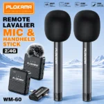 Plokama WM 60 Dual Wireless Microphone with Handheld Stick Best Price in Sri Lanka From Dealhub.lk