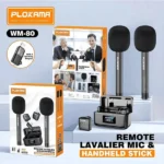 Plokama WM 80 Dual Wireless Microphone with Handheld Stick Best Price in Sri Lanka From Dealhub.lk